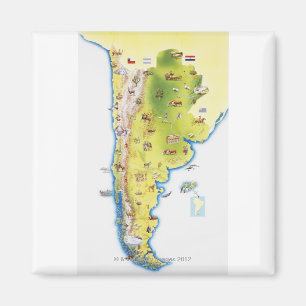 Karta av South America Magnet