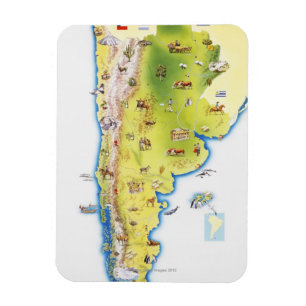Karta av South America Magnet