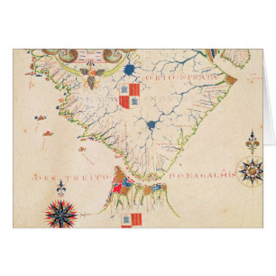 Karta av South America och den Magellan Hälsningskort