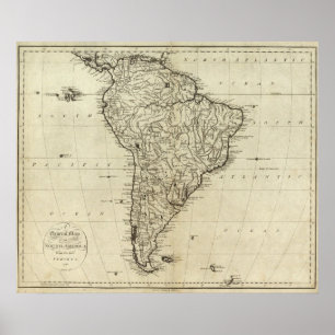 Karta av South America Poster