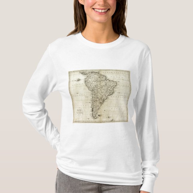 Karta av South America Tee (Framsida)