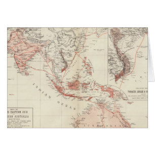 Karta av South East Asia & norr Australien Hälsningskort