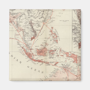 Karta av South East Asia & norr Australien Magnet