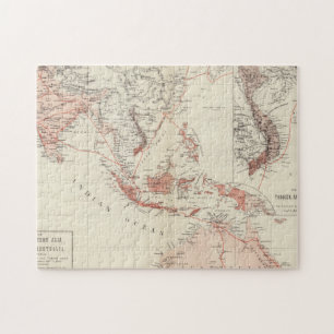 Karta av South East Asia & norr Australien Pussel