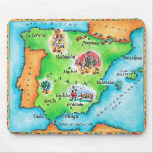 Karta av Spanien Musmatta