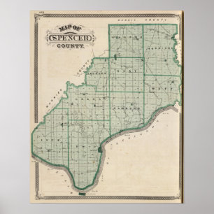 Karta av Spencer County Poster
