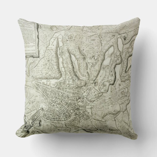 Karta av staden av Rome som inristas av Kudde (Framsida)