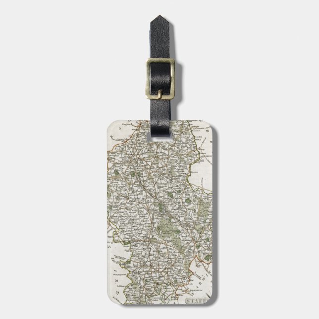 KARTA AV STAFFORDSHIRE, 1793 BAGAGEBRICKA (Vertikal Framsida)