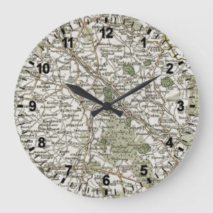 KARTA AV STAFFORDSHIRE, 1793 STOR KLOCKA