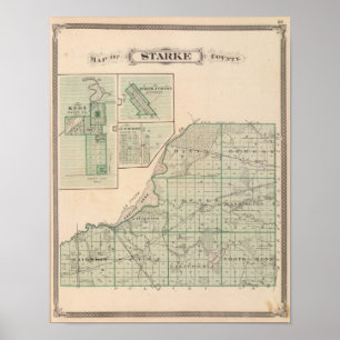 Karta av Starke County med Knox Poster