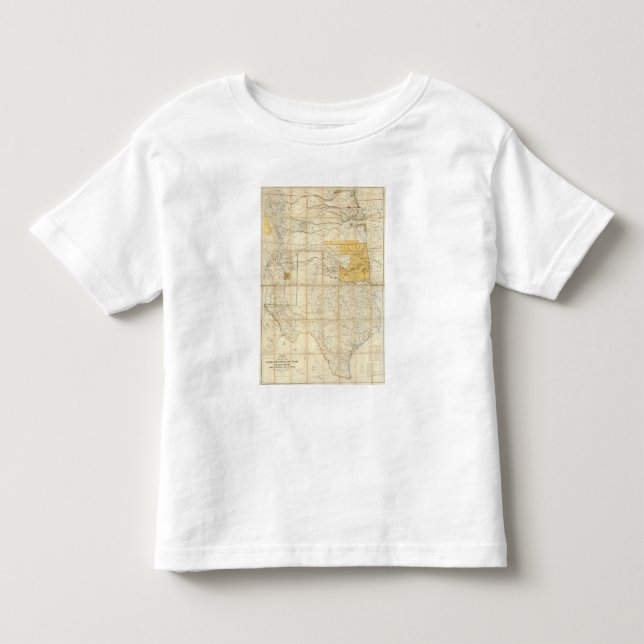 Karta av stater av Kansas och Texas Tee (Framsida)