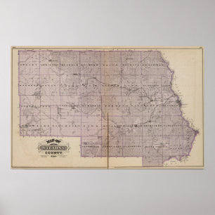 Karta av Stearns County, Minnesota Poster