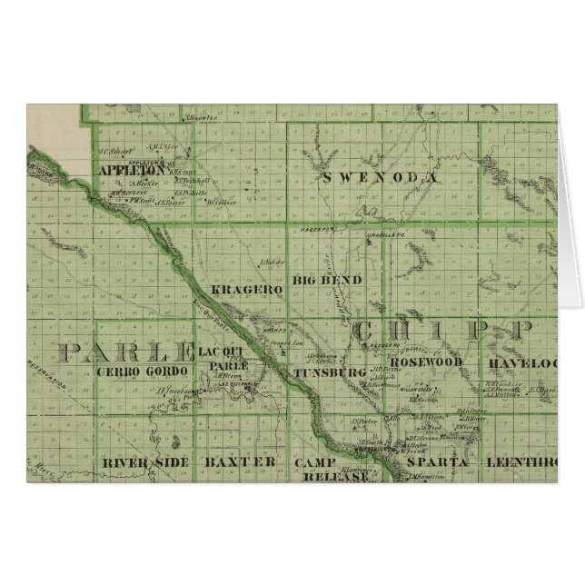 Karta av Swift, Minnesota Hälsningskort (Framsidan Horizontal)