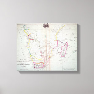 Karta av Sydafrika att illustrera Canvastryck