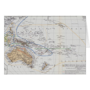 Karta av tävlingarna av Oceania och Australasia Hälsningskort