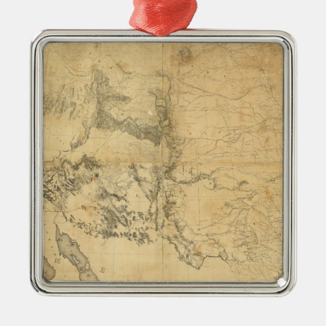 Karta av territoriet av Förenta staterna Julgransprydnad Metall (Framsidan)