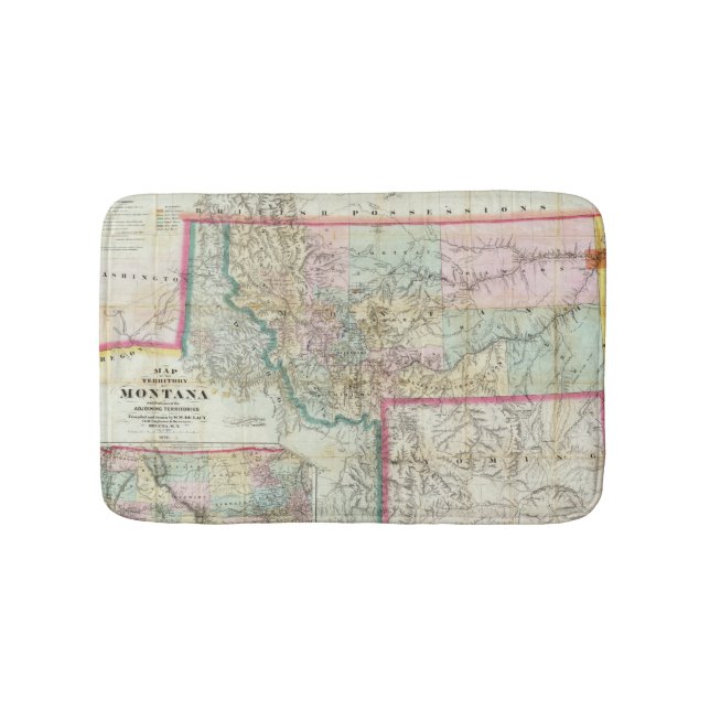 Karta av territoriet av Montana Badrumsmatta (Framsidan)