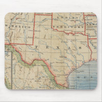 Karta av Texas med städer och floder - antikvitet
