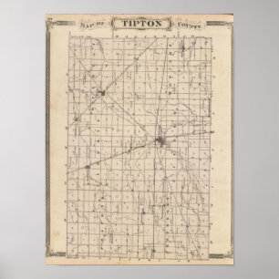 Karta av Tipton County Poster