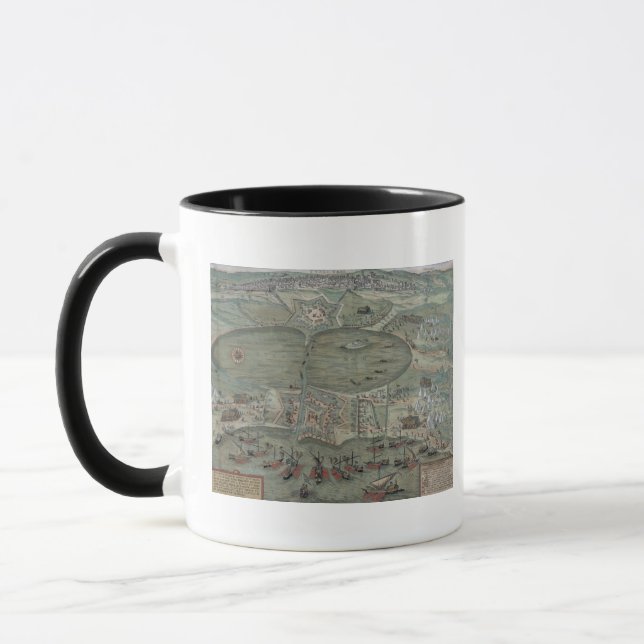 Karta av Tunis, från "Civitates Orbis Terrarum" Mugg (Vänster)
