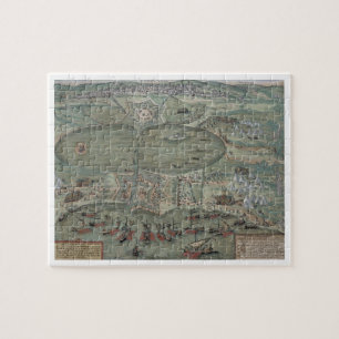 Karta av Tunis, från "Civitates Orbis Terrarum" Pussel