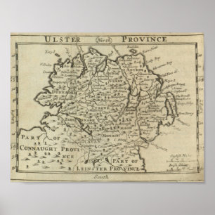 Karta av Ulster Poster