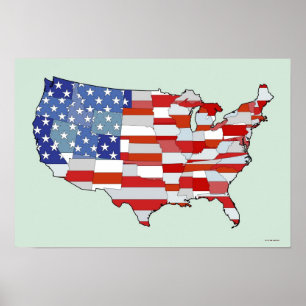 Karta av USA Poster