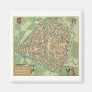 Karta av Valencia, från "Civitates Orbis Terrarum Magnet