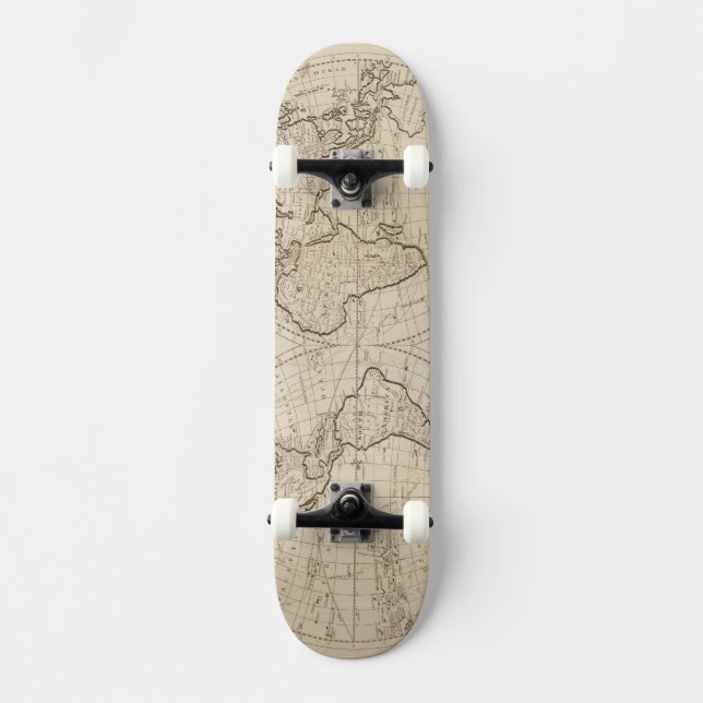Karta av världen 2 skateboard bräda 21,5 cm (Framsida)