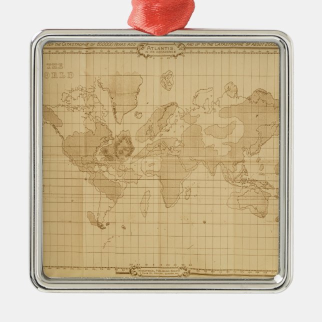 Karta av världen julgransprydnad metall (Framsidan)