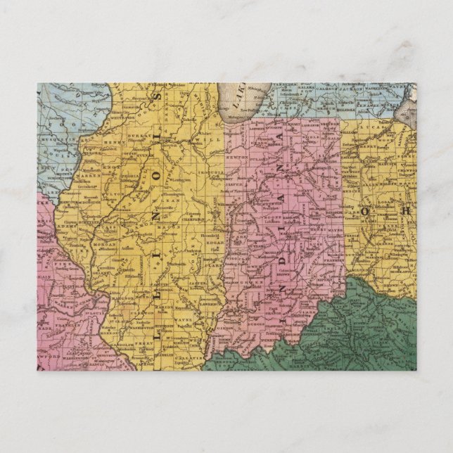 Karta av västra delstat vykort (Framsida)