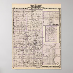 Karta av Vermilion County, Mason City Poster