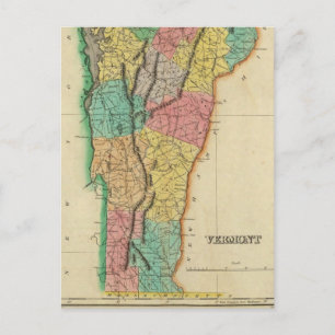 Karta av Vermont Vykort