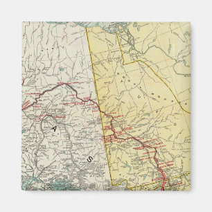 Karta av vita pass och Yukon-rutt och anslutningar Magnet