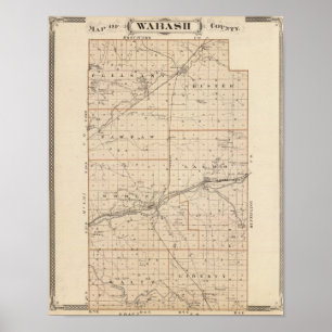 Karta av Wabash County Poster