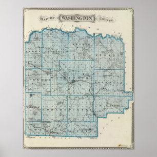 Karta av Washington County Poster