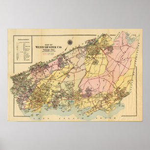 Karta av Westchester Co Poster