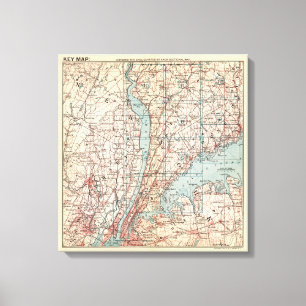 Karta av Westchester County, New York Canvastryck