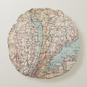 Karta av Westchester County, New York Rund Kudde