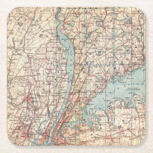Karta av Westchester County, New York Underlägg Papper Kvadrat