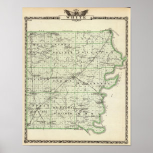 Karta av White County Poster