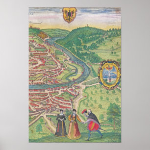 Karta av Wien Poster