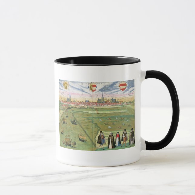 Karta av Wilnis, från "Civitates Orbis Terrarum" Mugg (Höger)