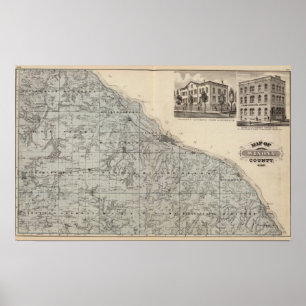 Karta av Winona County, Minnesota Poster