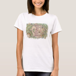 Karta av Zamosc, från "Civitates Orbis Terrarum" T-shirt
