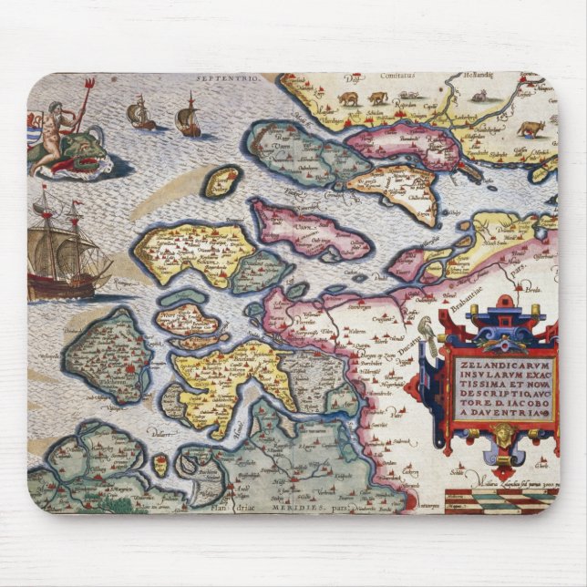 Karta av Zeeland, c.1560 Musmatta (Framsidan)
