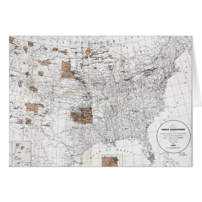 KARTA: BELÄGGNING 1888 HÄLSNINGSKORT (Framsidan Horizontal)