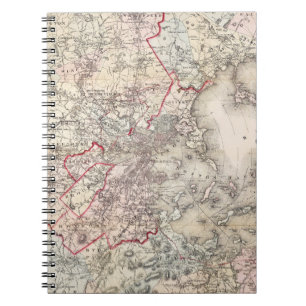 Karta: Boston 1883 Anteckningsbok