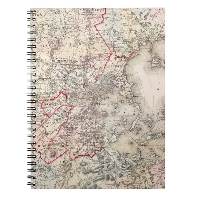 Karta: Boston 1883 Anteckningsbok (Framsidan)