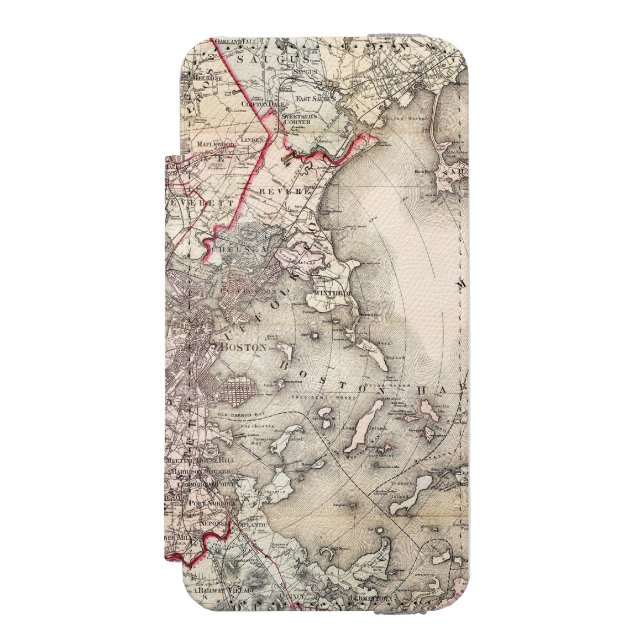 Karta: Boston 1883 Incipio iPhone Wallet Skal (Folio Framsidan)